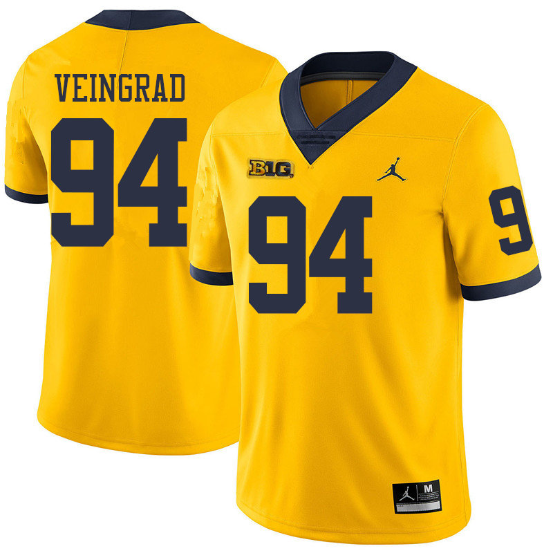 Jordan Brand Men #94 Ryan Veingrad Michigan Wolverines College Football Jerseys Sale-Yellow